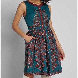 Modcloth A Conversation Masterpiece A-Line Dress